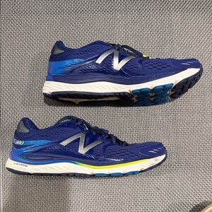 New Balance Men's Running Shoes - Navy Blue with White & Yellow Accents